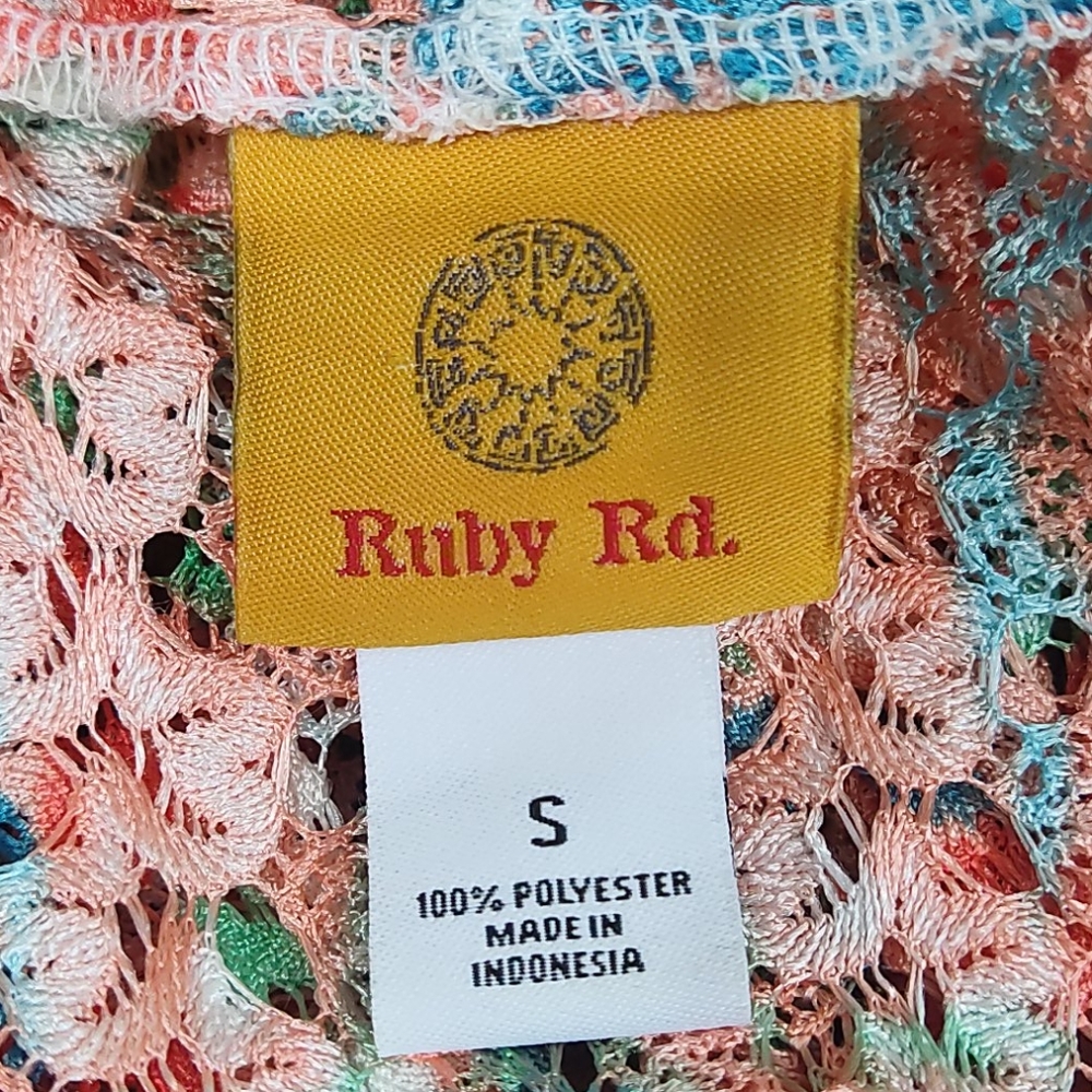 Ruby Rd Boho Lace Multi Color Cardigan - Picture 3 of 8